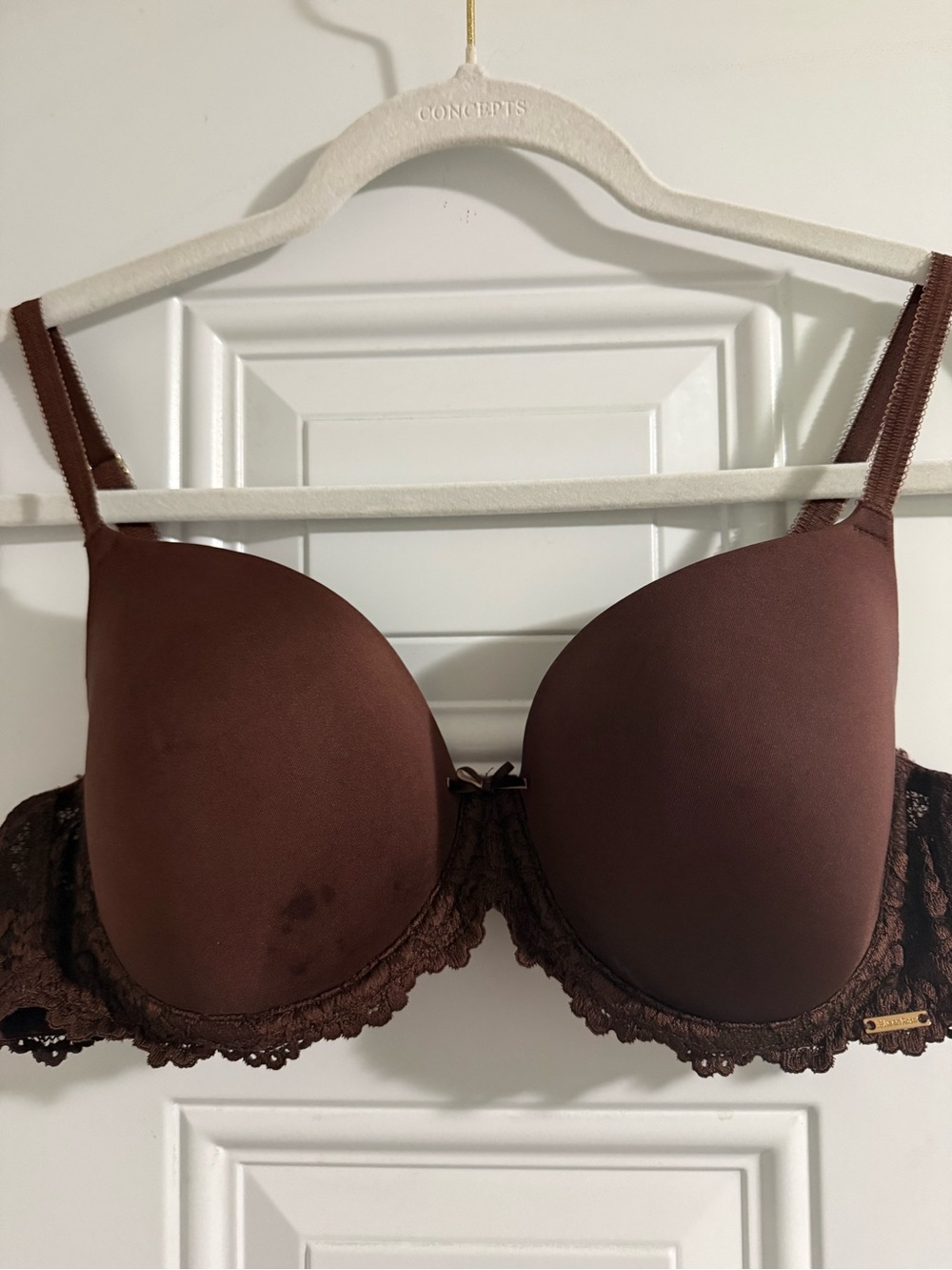 48. La Vie En Rose Brown Lace T-Shirt Bra Chocolate Brown 36B